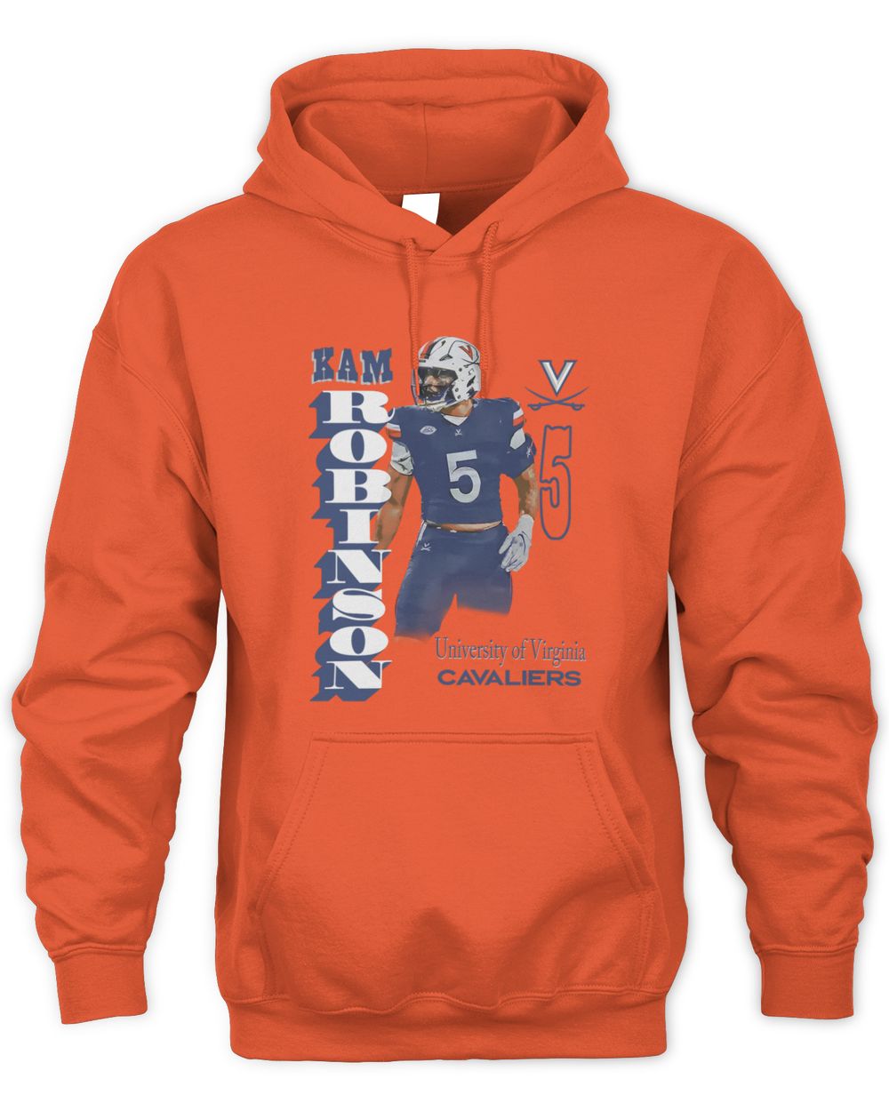 Kam Robinson Virginia Orange Portrait Hoodie Sweatshirt
