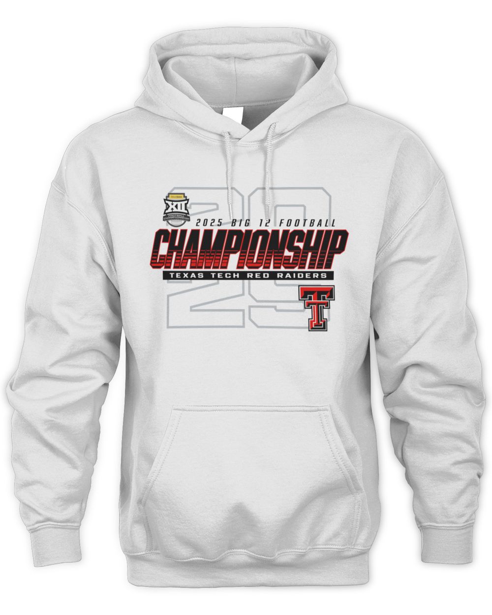 Texas Tech BIG 12 Championship White Hoodie Sweatshirt