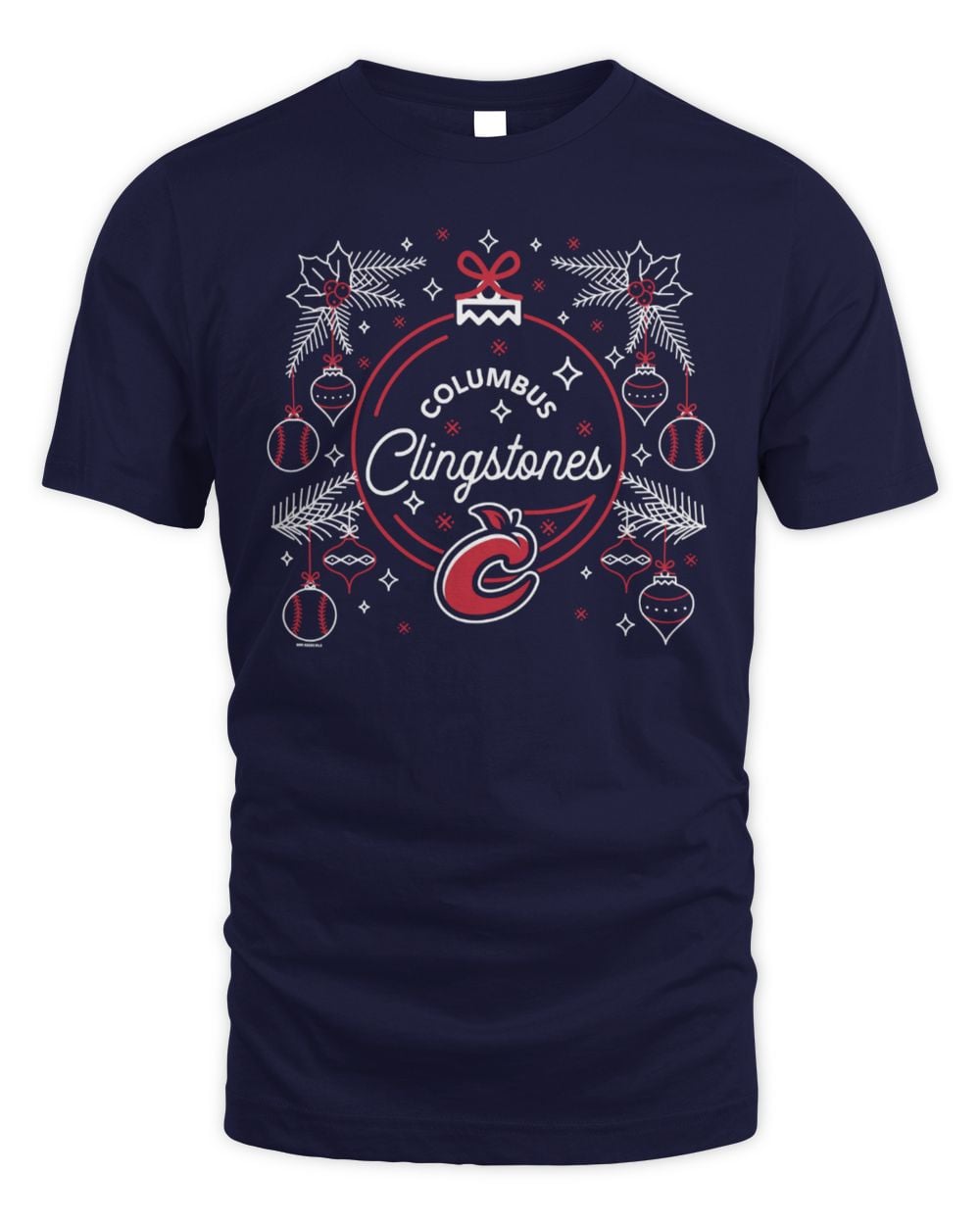 Columbus Clingstones Carols Christmas T-Shirt Navy