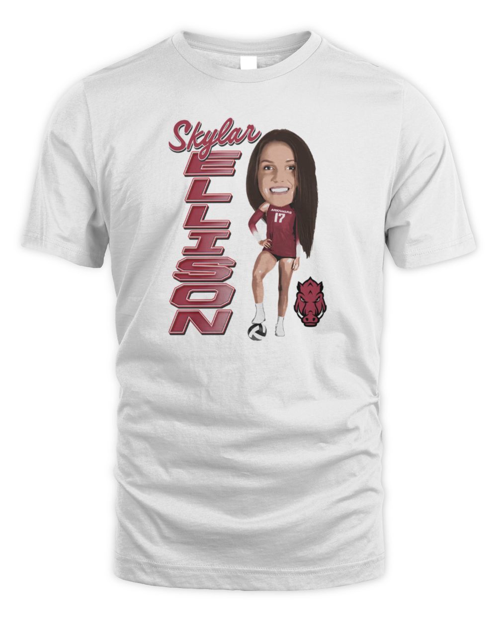 Skylar Ellison Arkansas White Caricature Tee
