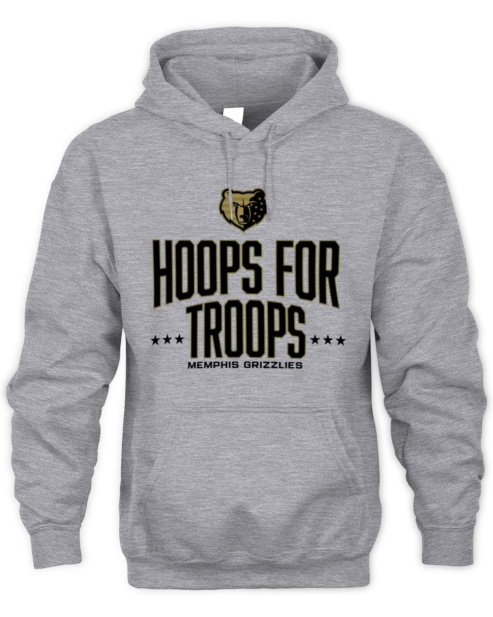 Men's Gray Memphis Grizzlies Hoops For Troops Hoodie Sweatshirt
