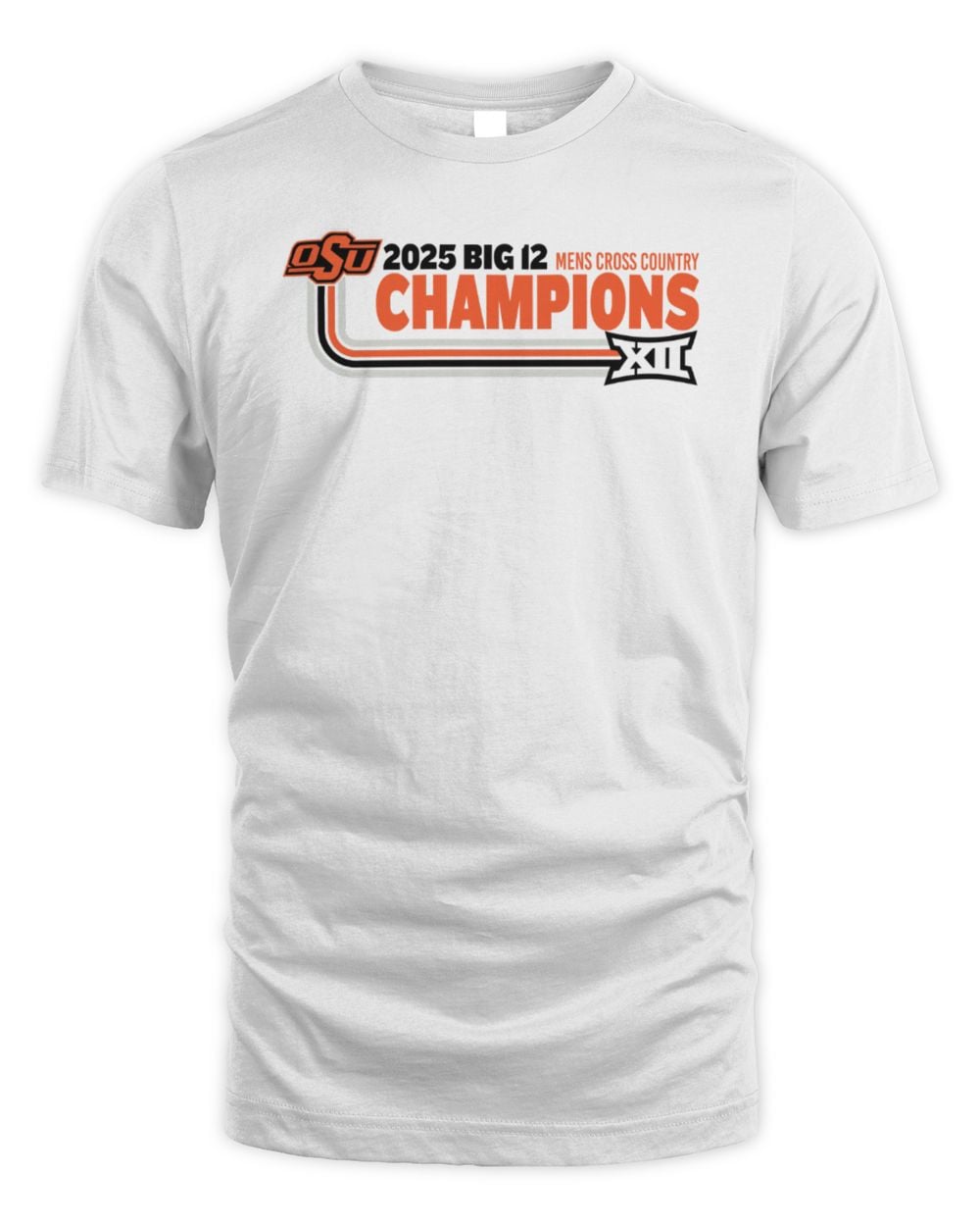 Oklahoma State Cowboys White Summit Sportswear 2025 Big 12 Mens Cross Country Champions Tee Shirt