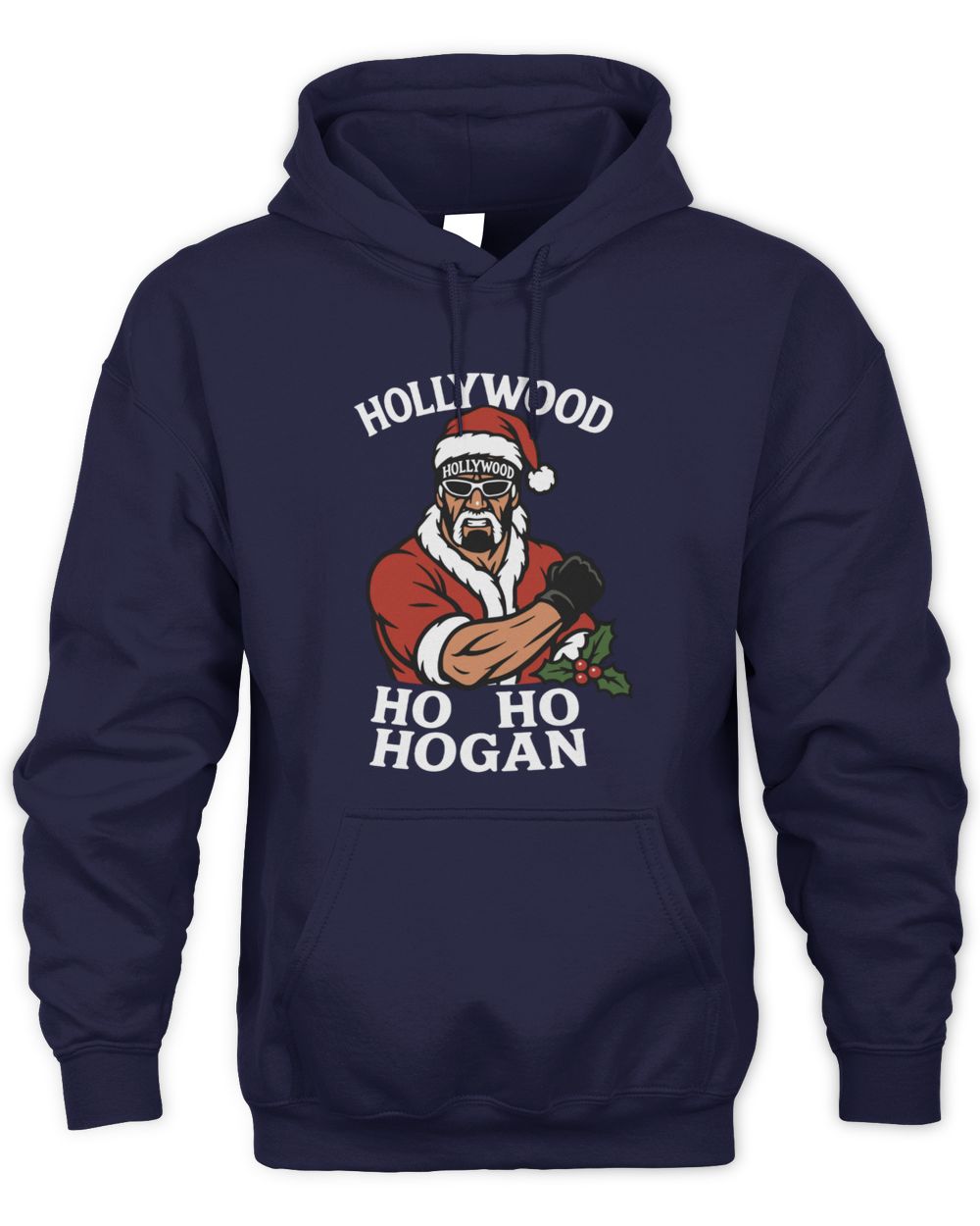 Hollywood Ho Ho Hogan Christmas Navy Hoodie Sweatshirt
