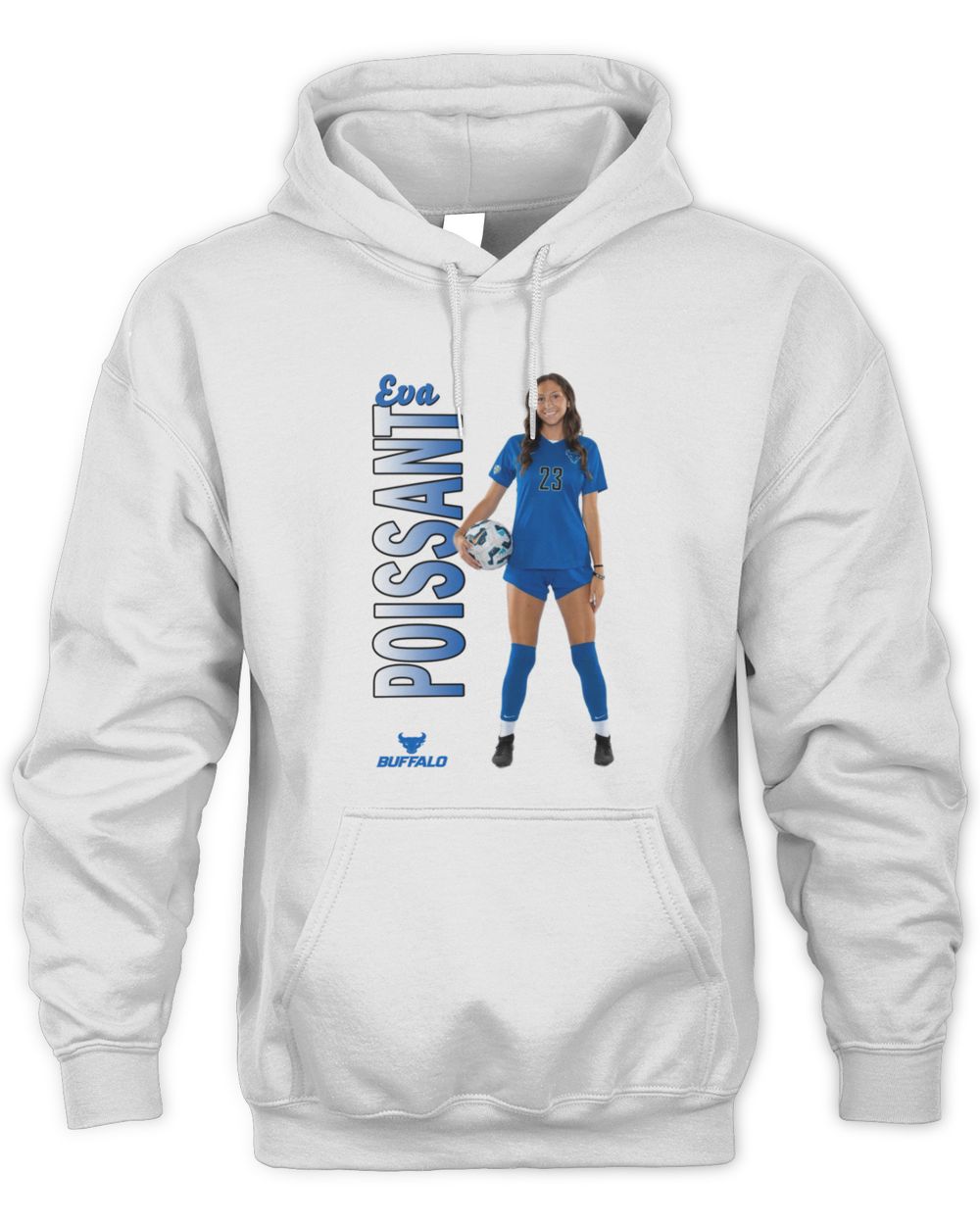 Eva Poissant Buffalo White Portrait Hoodie Sweatshirt