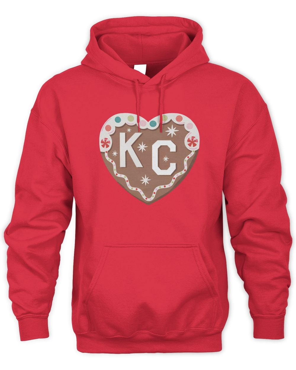 Charlie Hustle Shop Gingerbread KC Heart Hoodie Red