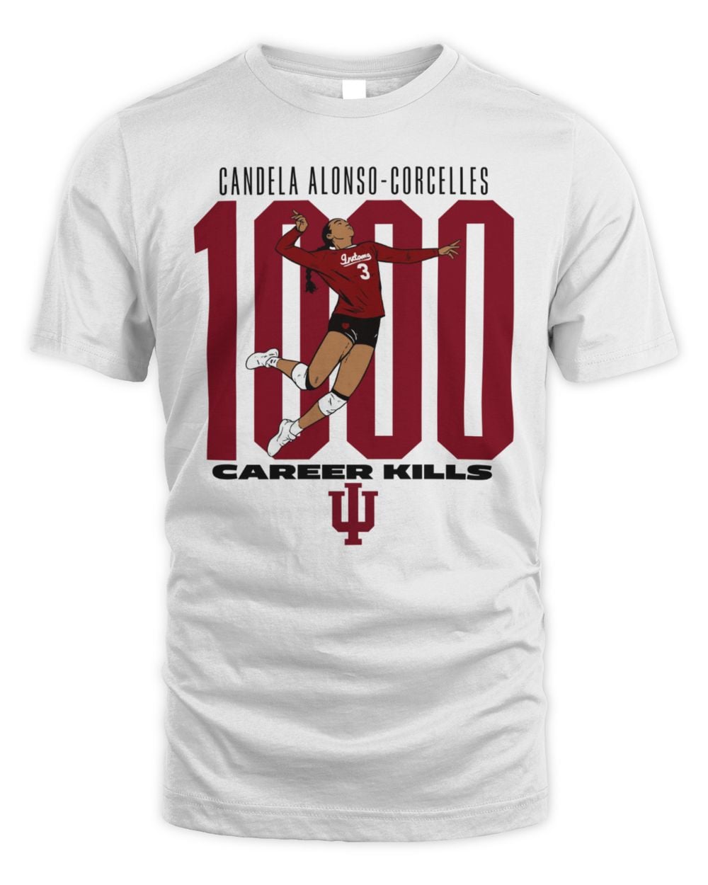 Indiana Hoosiers Breaking T NIL #3 Candela Alonso-Corcelles 1000 Career Kills T-Shirt