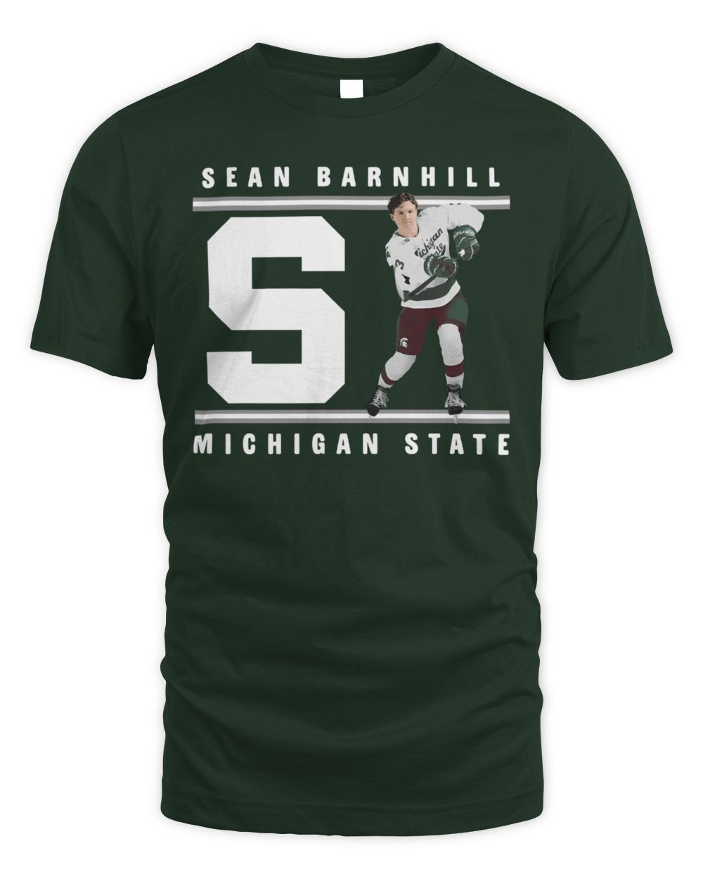 Sean Barnhill Michigan State Forest Green Letter Tee
