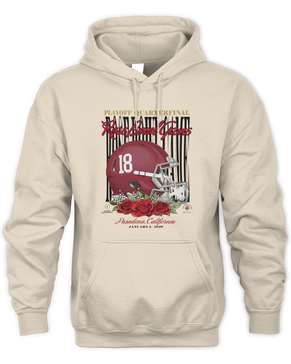 Something Inked Alabama Crimson Tide Ivory 2026 Rose Bowl Helmets Hoodie Sweatshirt