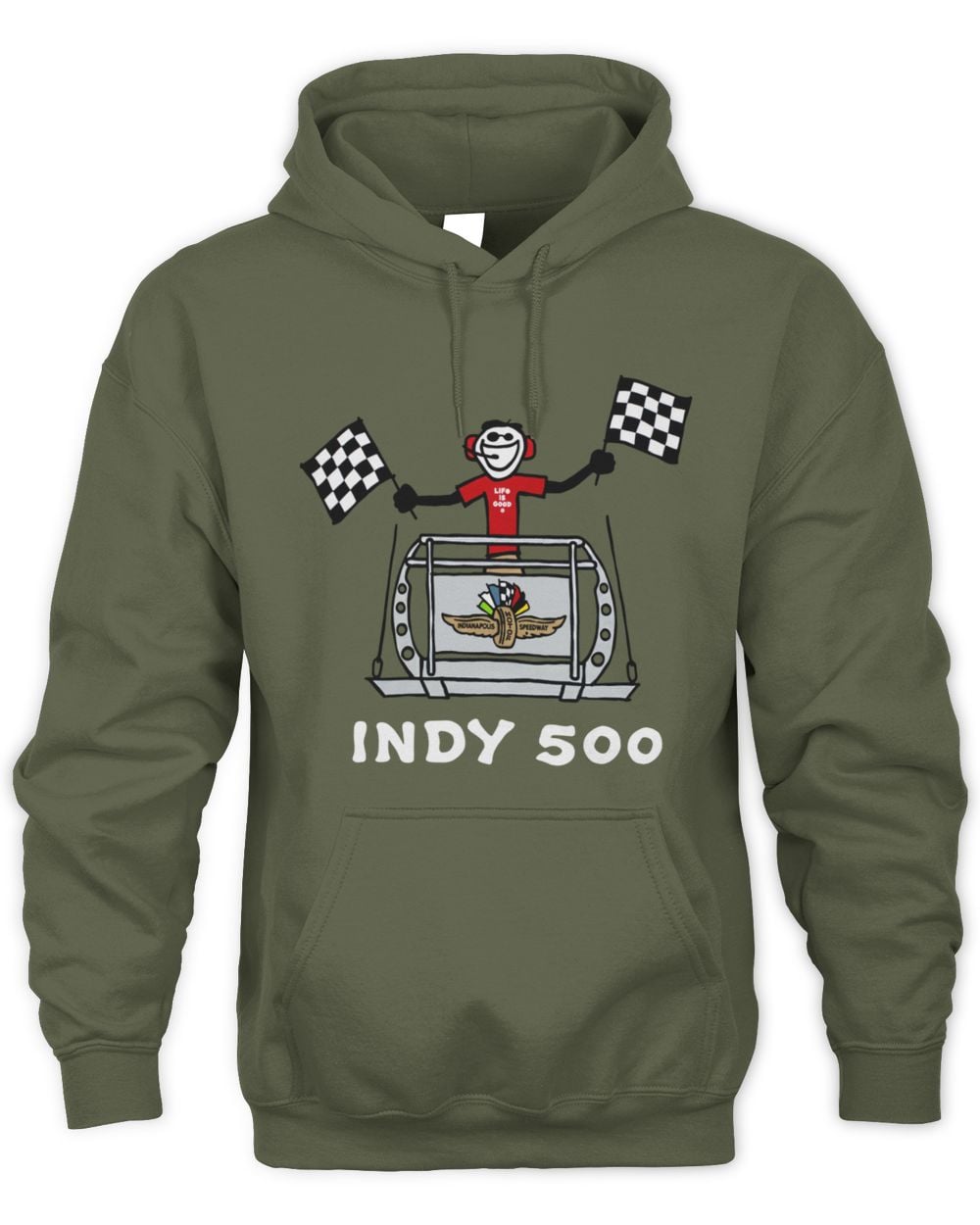 Indy 500 Life Is Good Victory Lap Hoodie Sweatshirt