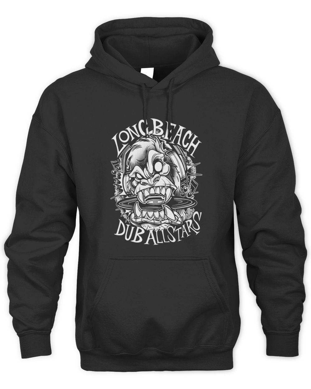 Long Beach Dub Allstars Merch Gorilla Black Hoodie