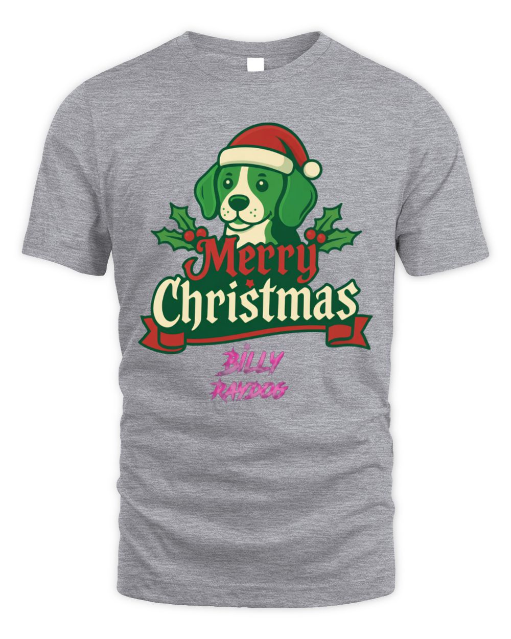 Billy Raydog Merry Christmas Grey T-Shirt