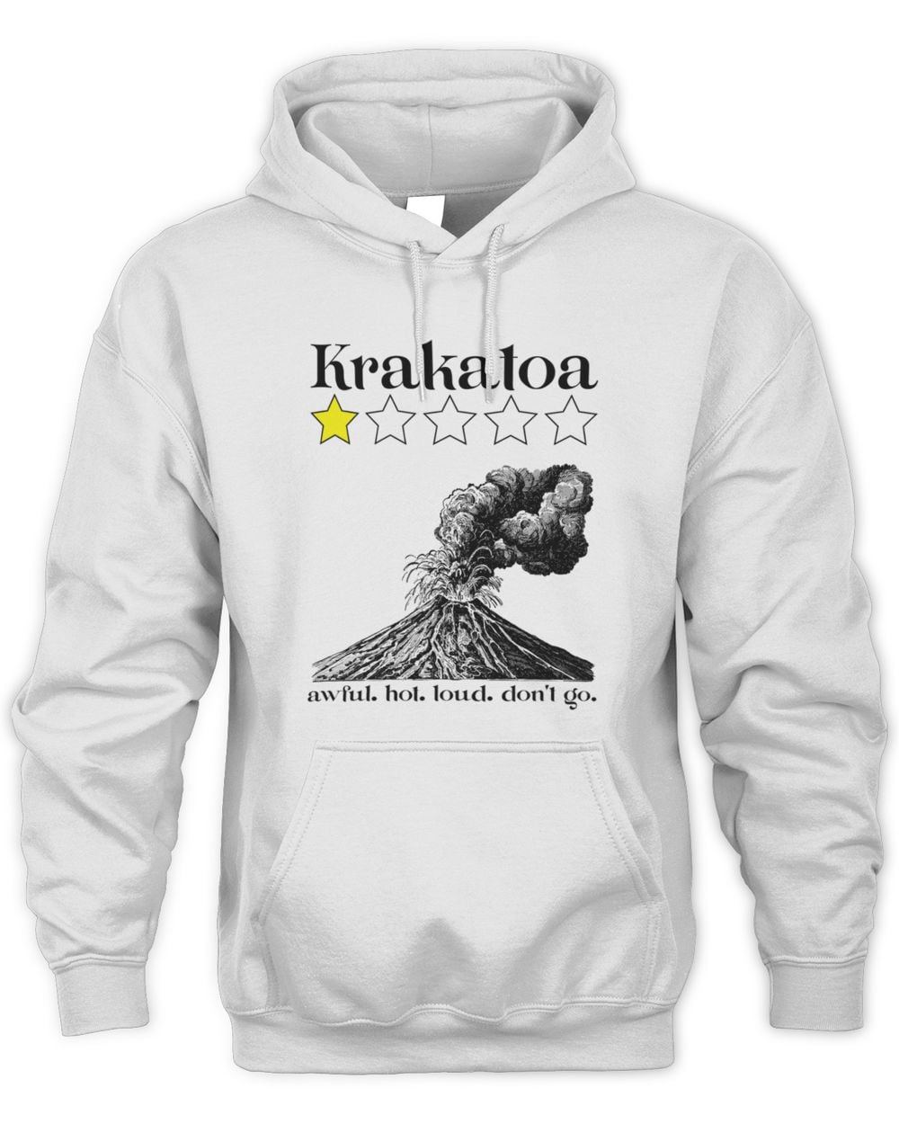HistoreeTees Krakatoa White Hoodie Sweatshirt