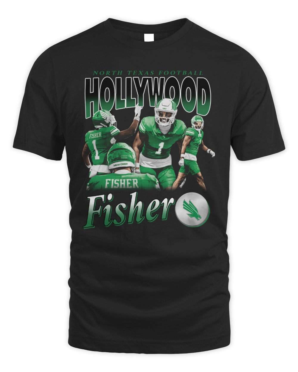 David Fisher North Texas Black Retro 90s Tee