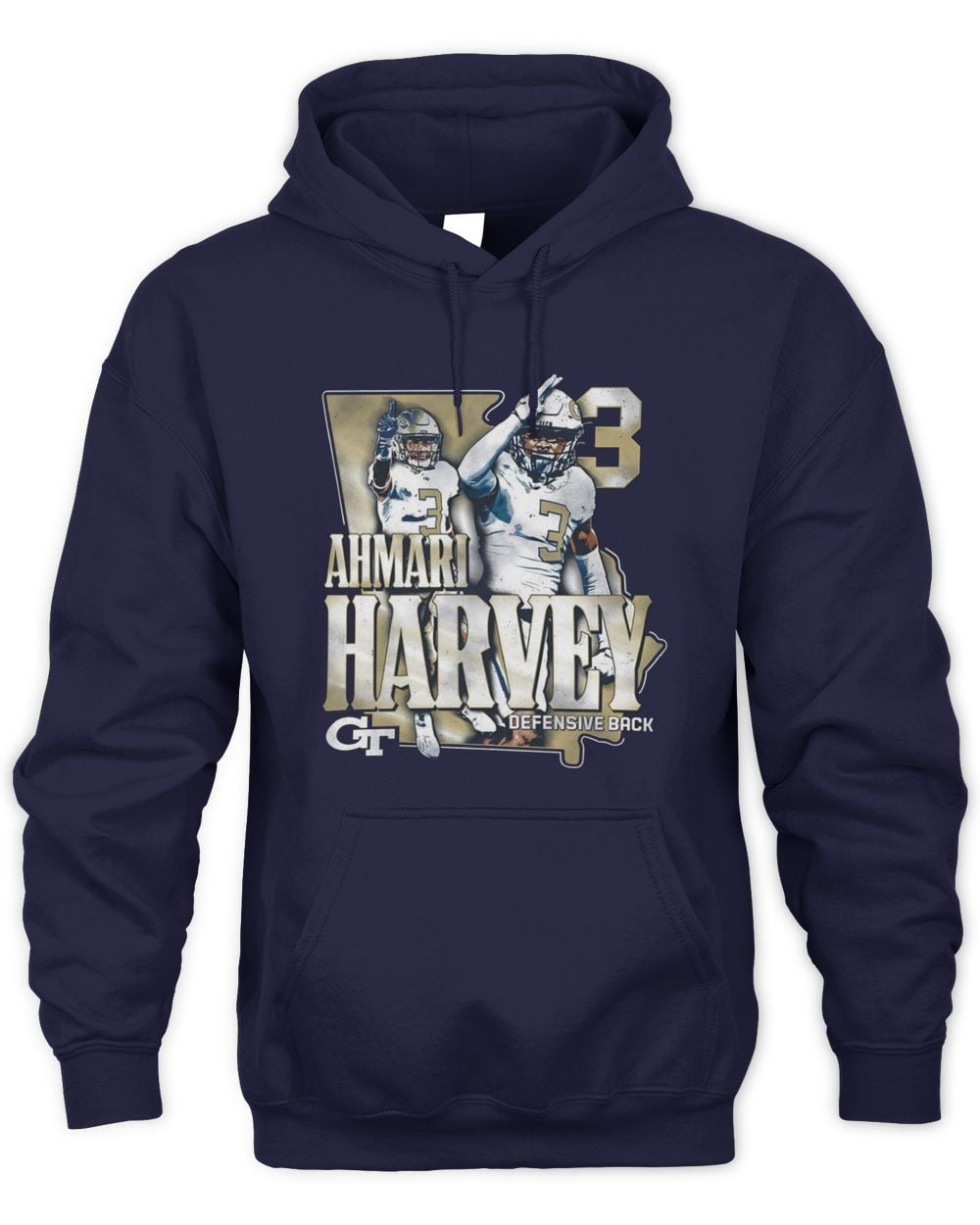 Georgia Tech Football Student Athlete NIL State #3 Ahmari Harvey Hoodie Sweatshirt