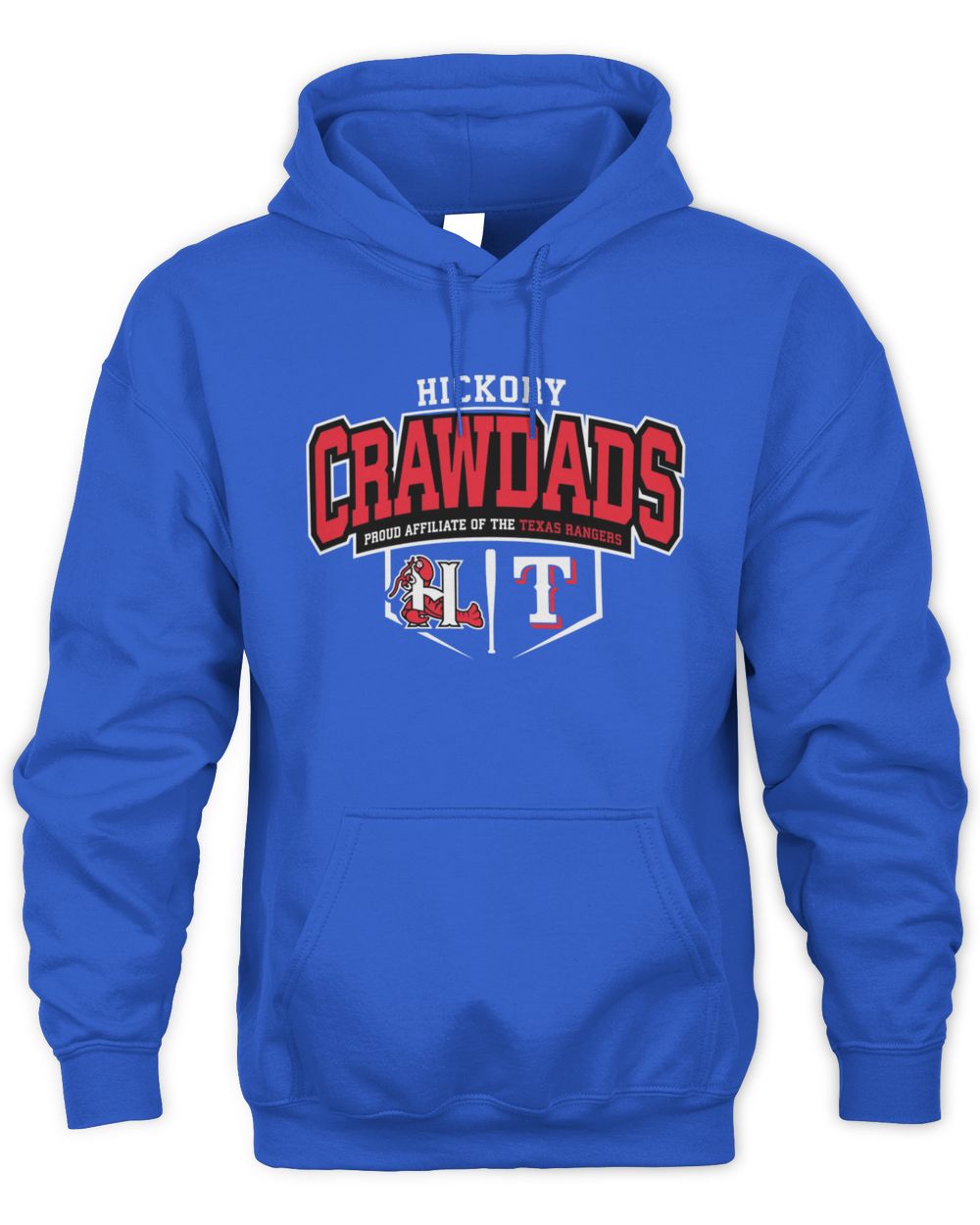 Hickory Crawdads Comer Affiliate Royal Blue Hoodie Sweatshirt