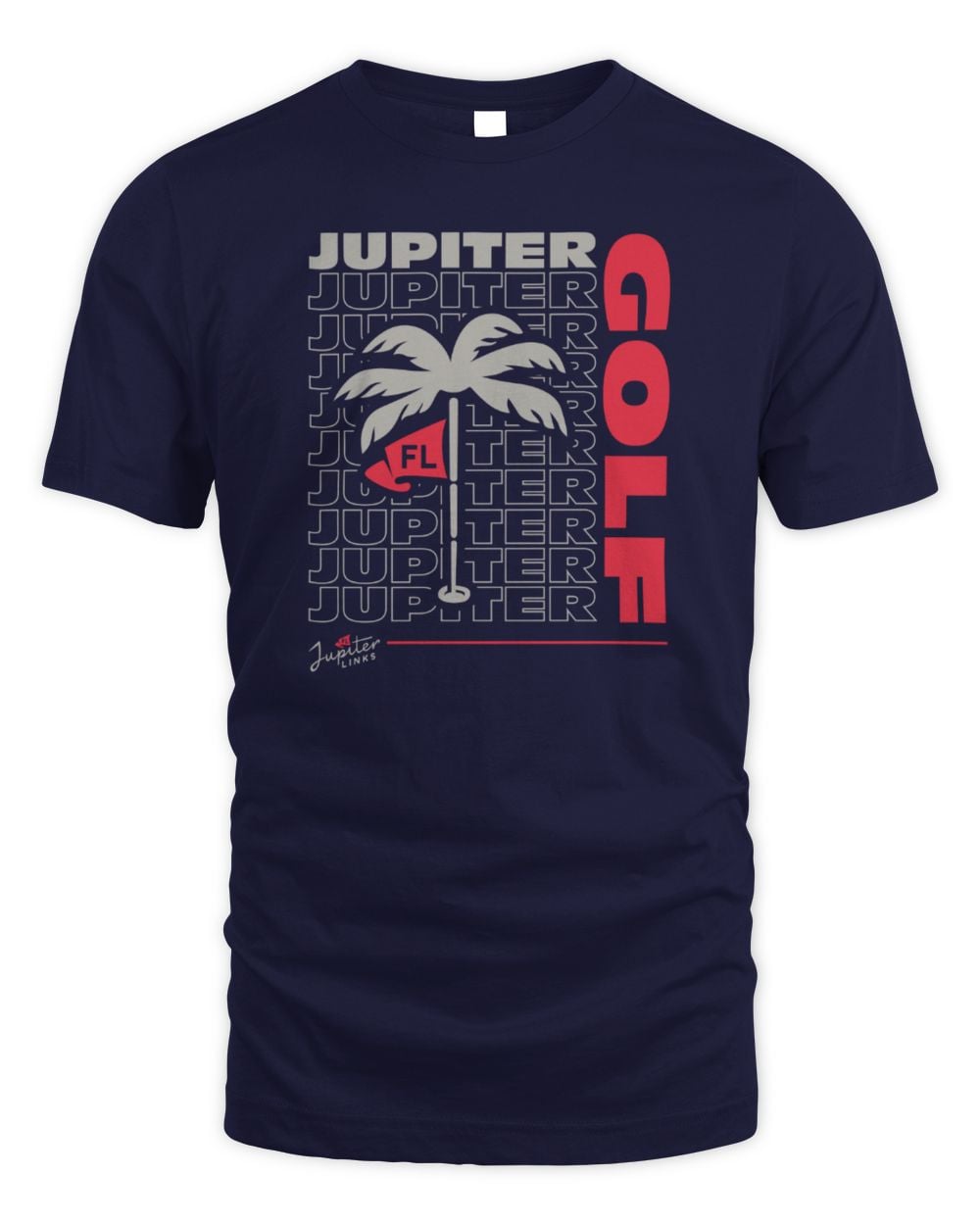 Men's 500 Level True Navy Jupiter Links Golf Club Repeat Outline T-Shirt