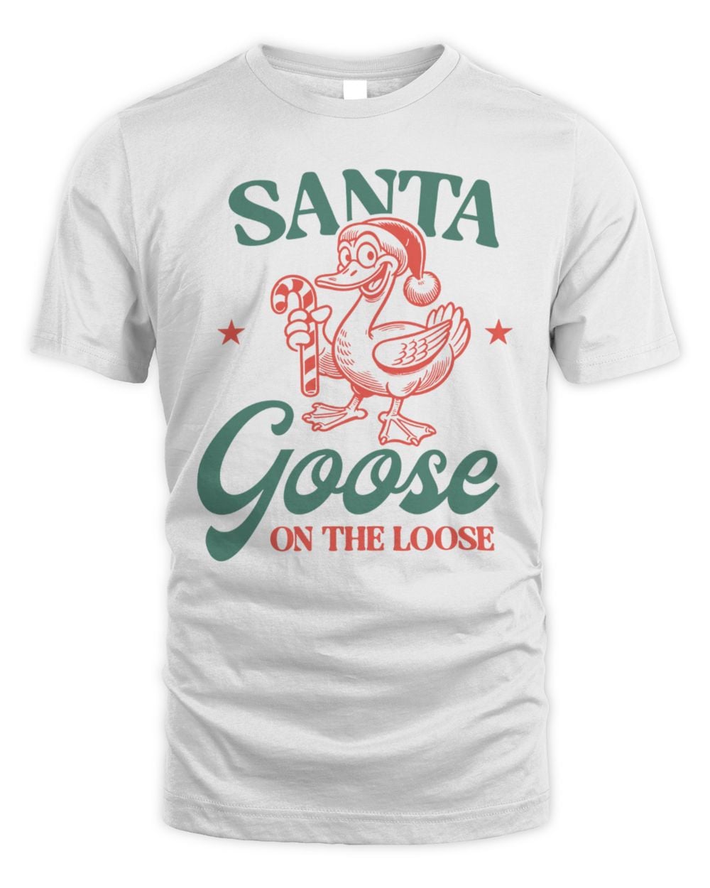 Santa Goose On The Loose White T-Shirt