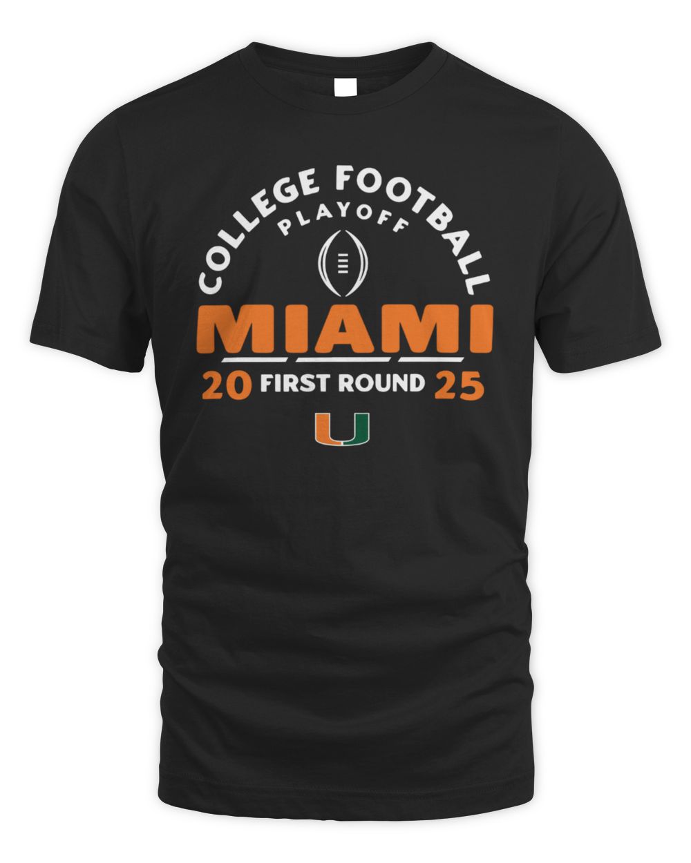 College Football Playoff 2025 First Round Miami Hurricanes T-Shirt Black