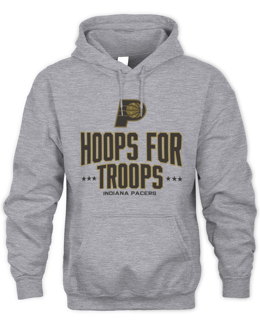 Men's Gray Indiana Pacers Hoops For Troops Hoodie Sweatshirt