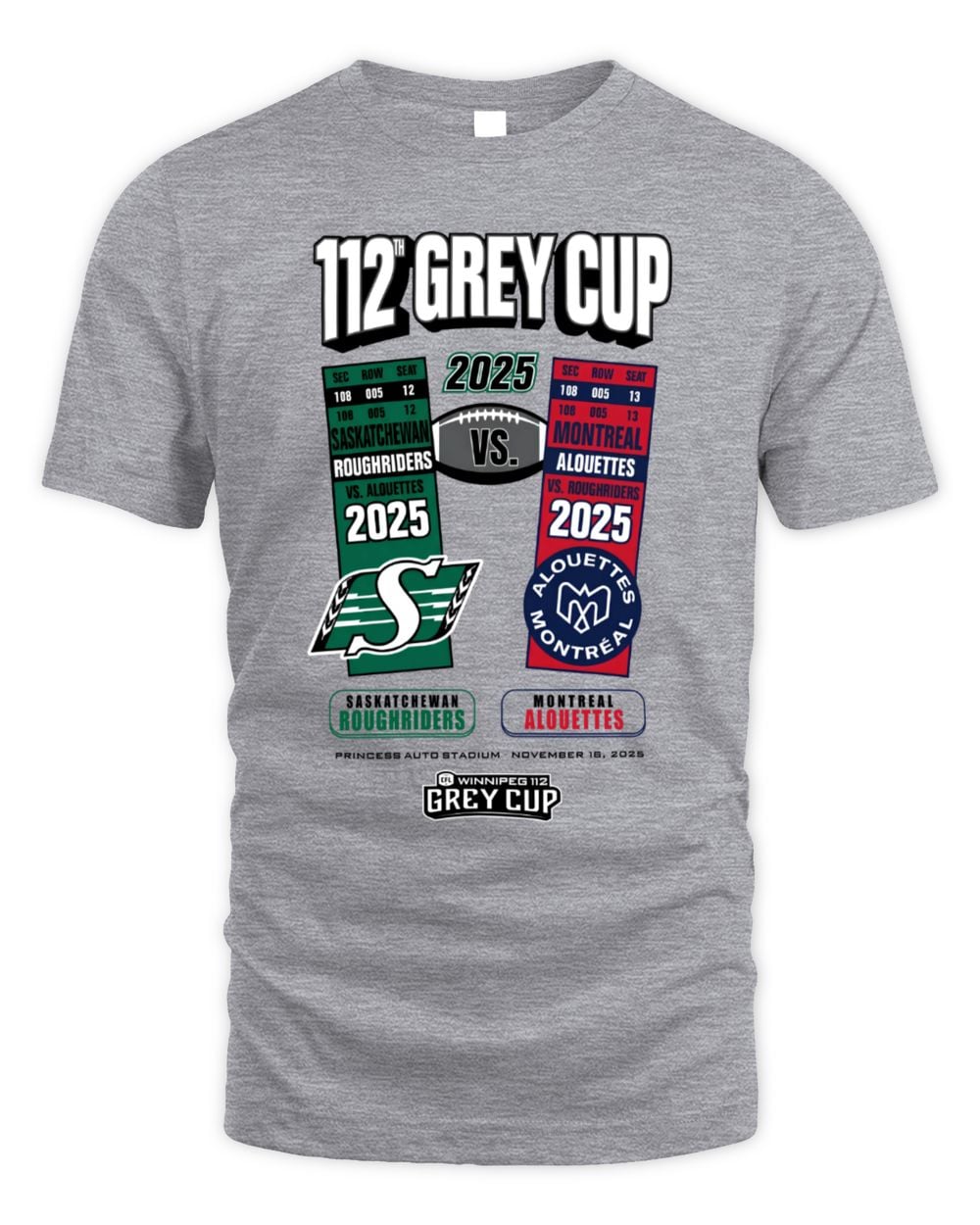 The Rider Store Grey Cup Head to Head Tee