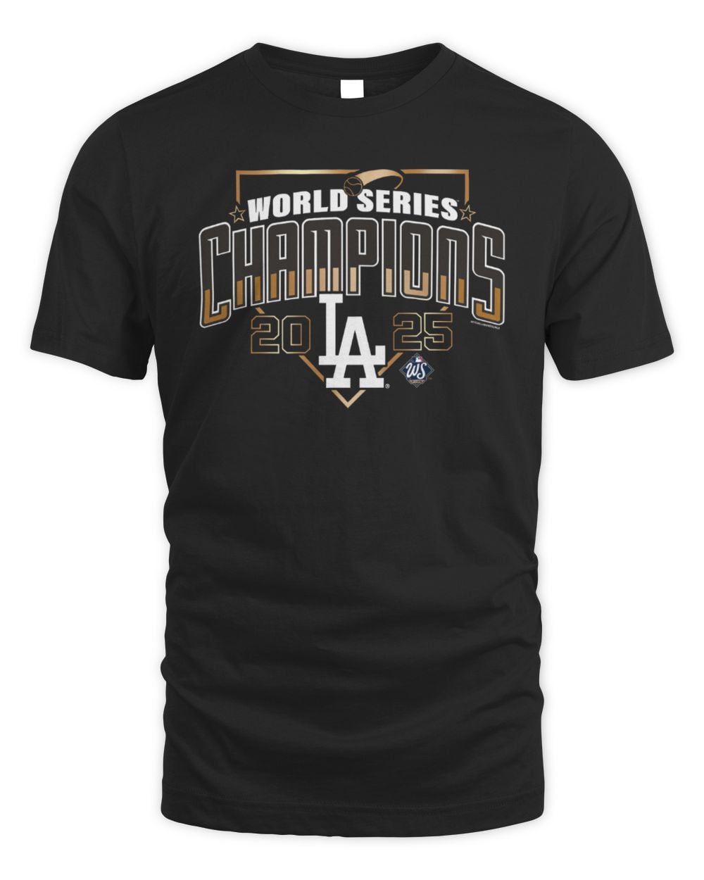 Men's Black Los Angeles Dodgers 2025 World Series Champions Arch T-Shirt