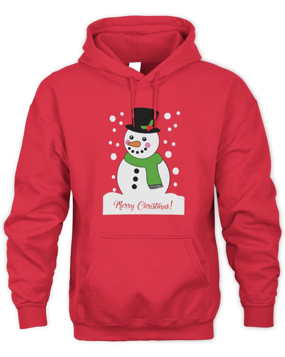 Snowman Unisex Red Christmas Hoodie Sweatshirt