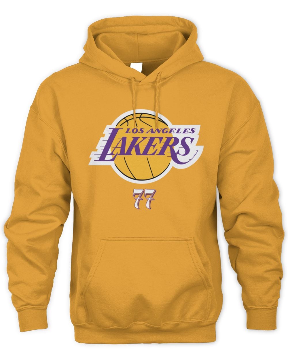 Men's Fanatics Luka Dončić Gold Los Angeles Lakers In The Paint Name & Number Hoodie Sweatshirt