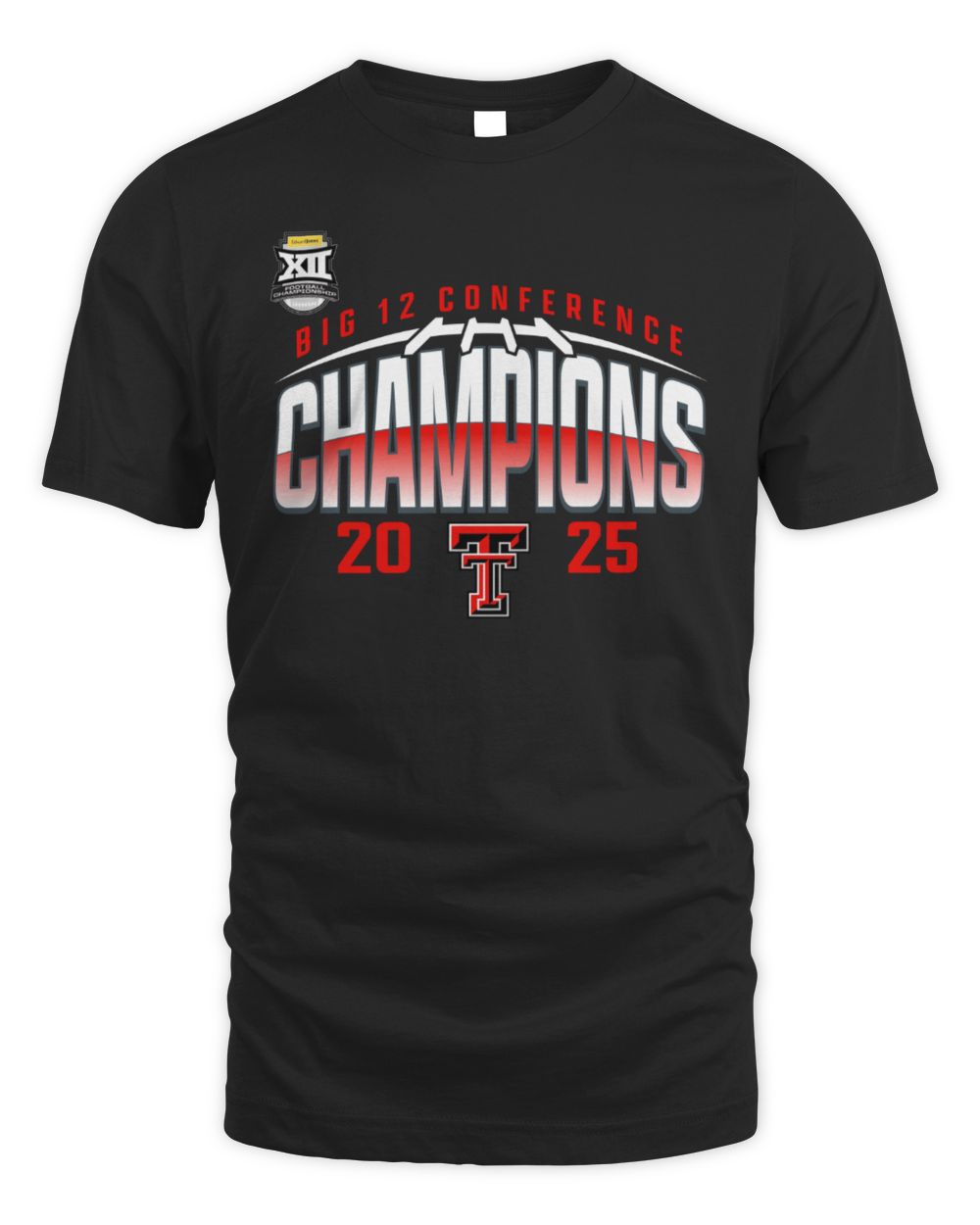 Texas Tech Red Raiders 2025 Big 12 Football Champions Endzone Speed T-Shirt