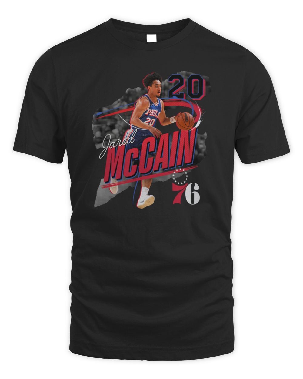 Men's Jared McCain Black Philadelphia 76ers Legacy T-Shirt