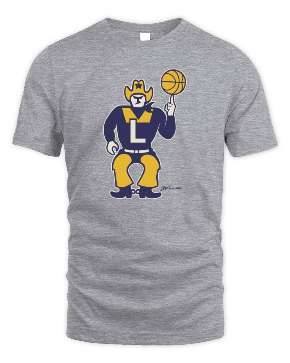 GV Art And Design Lakewood Rangerman Basketball T-Shirt Grey