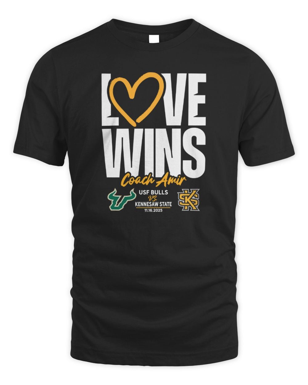 Men's Blue 84 Black USF vs Kennesaw State Love Wins T-Shirt