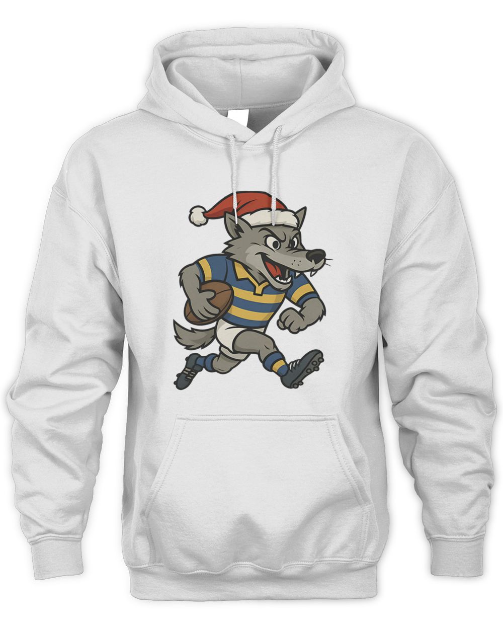 Warrington Wolves Christmas White Hoodie Sweatshirt