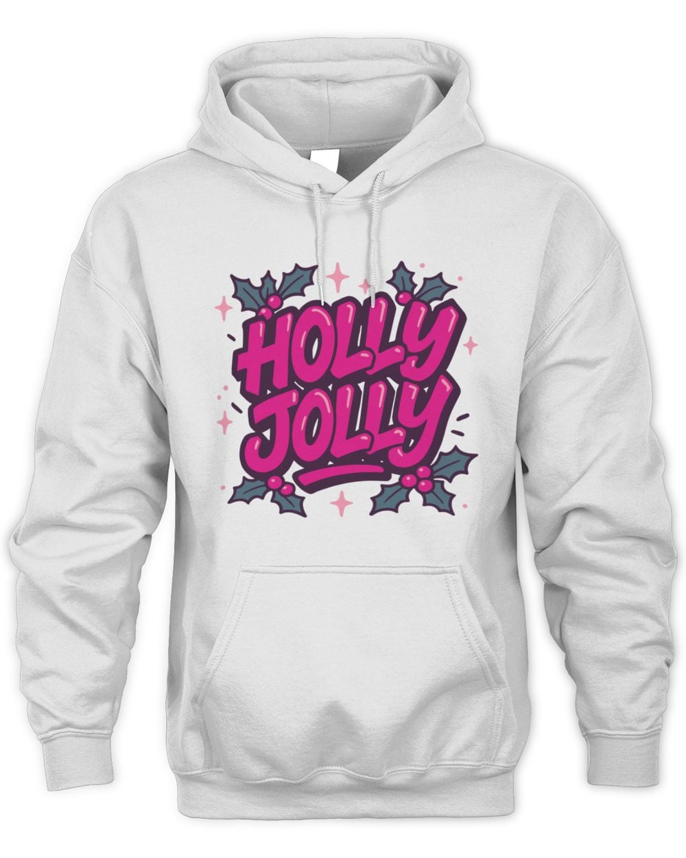 Holly Jolly Christmas White Hoodie
