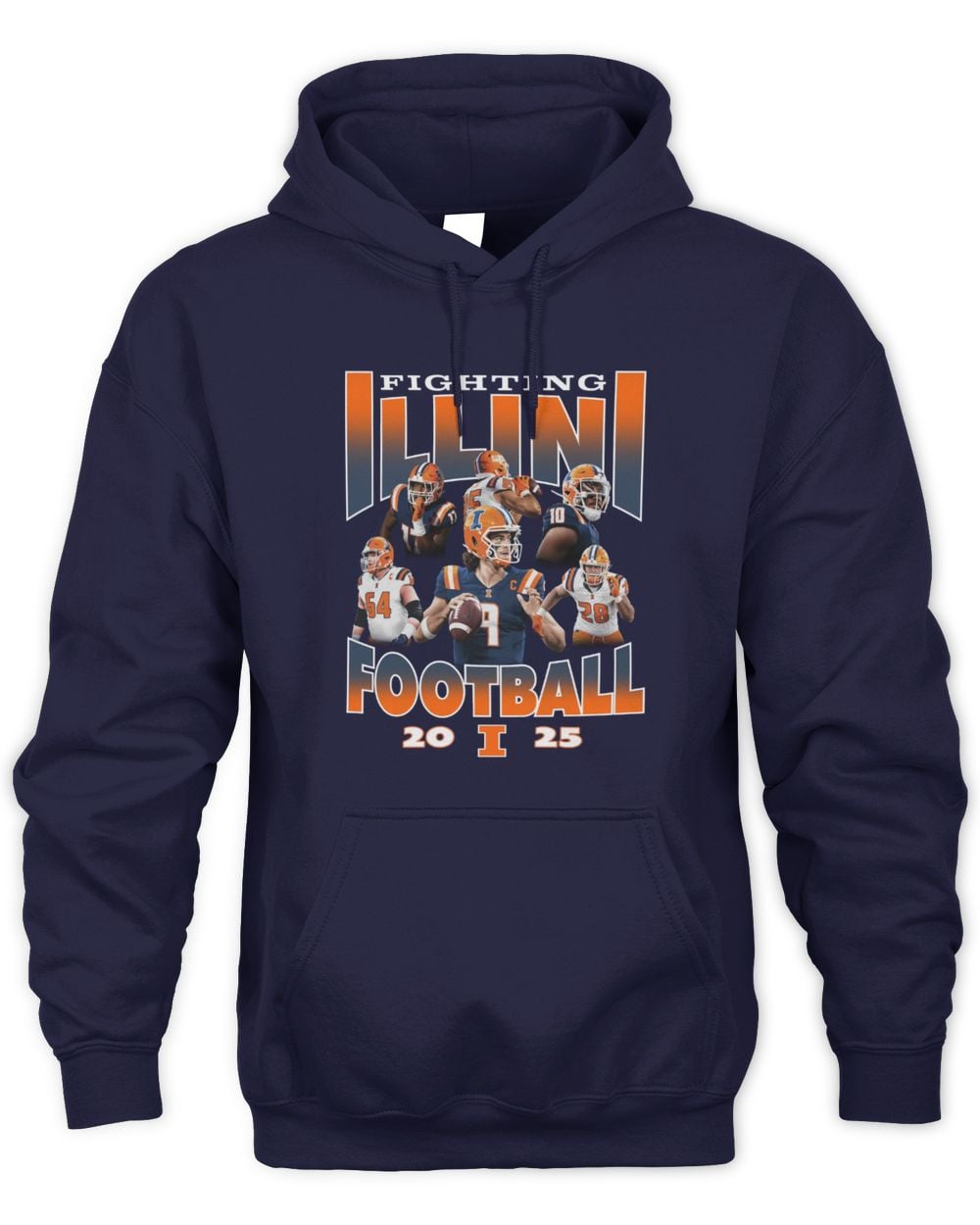 Illinois Football Illinois Navy Captains Hoodie Sweatshirt