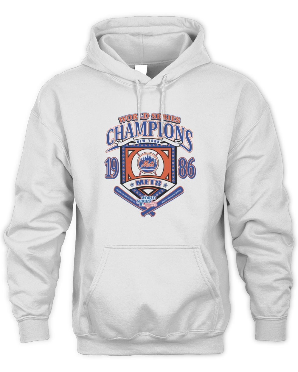Men's White New York Mets Cooperstown Collection World Series Champions Hoodie Sweatshirt