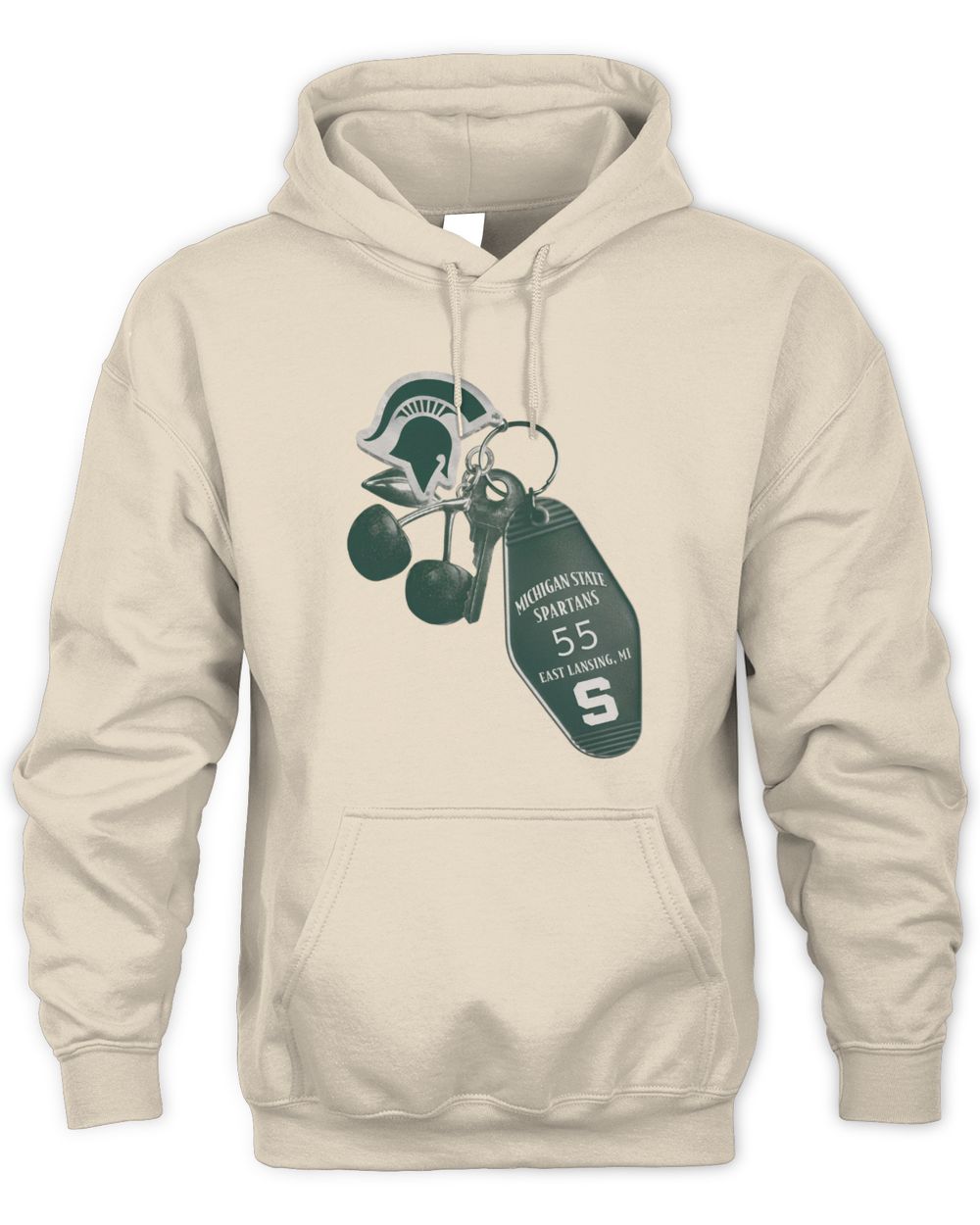 Michigan State Spartans Ivory Summit Hotel Key Hoodie