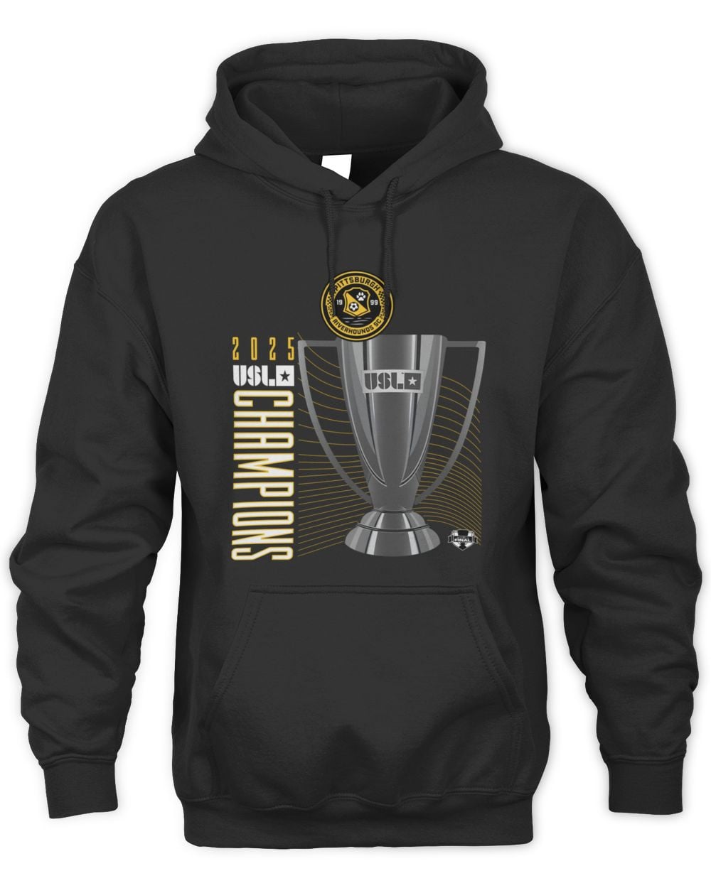 Pittsburgh Riverhounds SC 2025 USL Championship Final Champions Troph Hoodie Sweatshirt