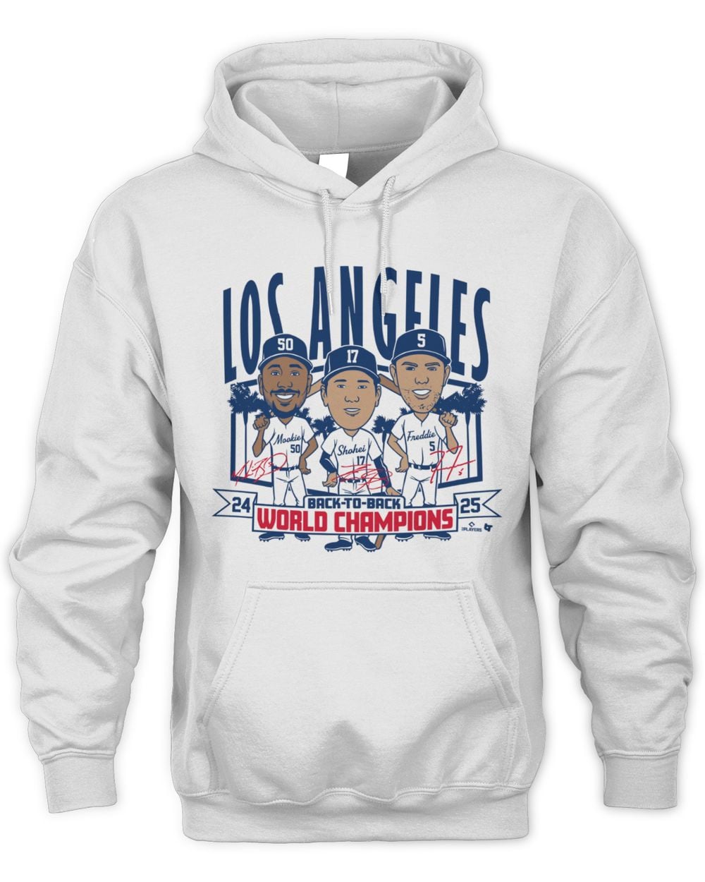 Los Angeles Baseball Back-To-Back World Champs Caricatures Hoodie