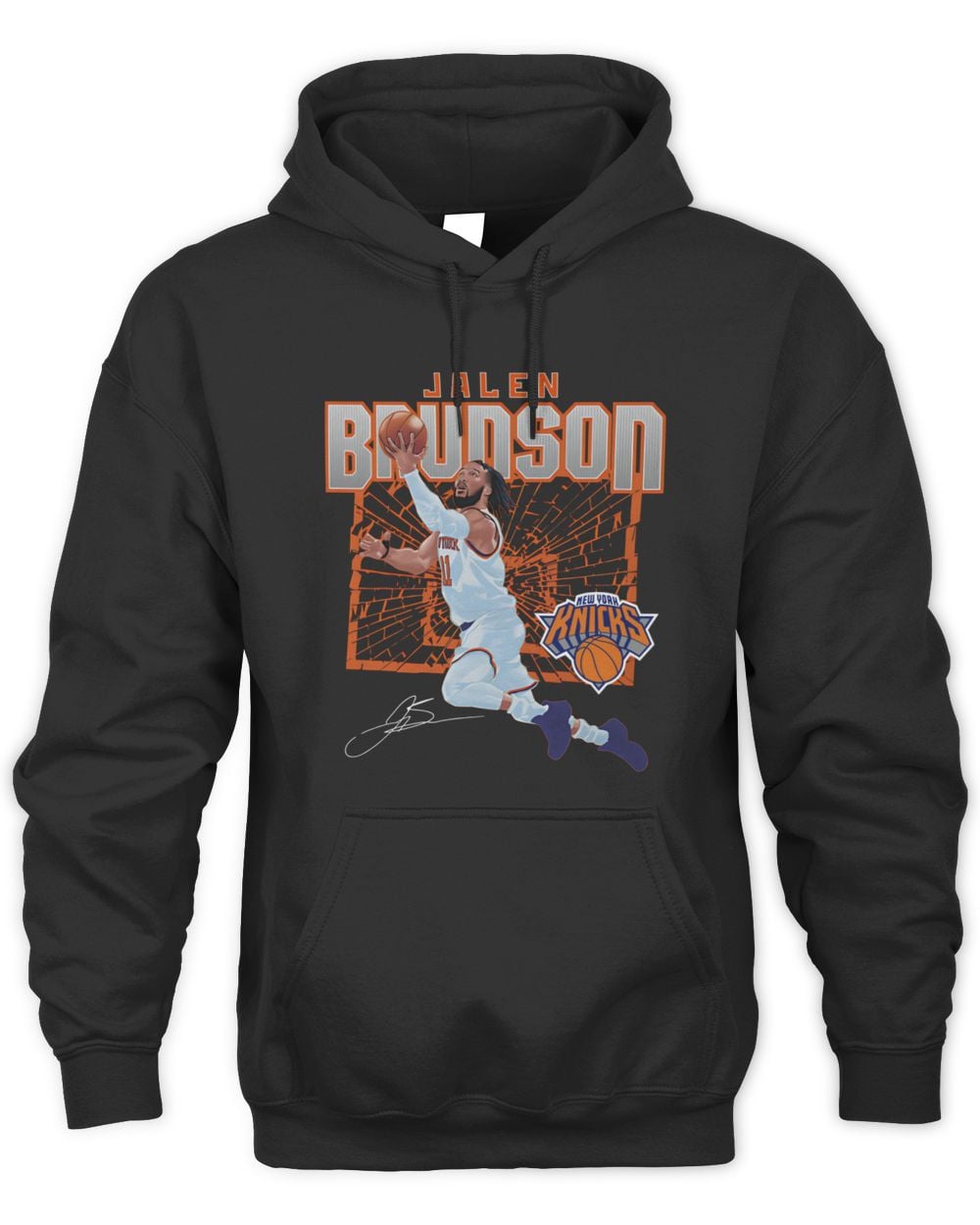 Jalen Brunson New York Knicks Shattered Hoodie Sweatshirt