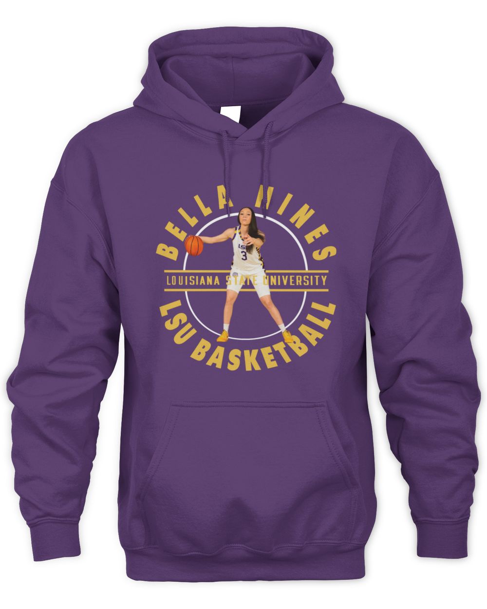 Bella Hines Lsu Purple Illustrated Hoodie Sweatshirt