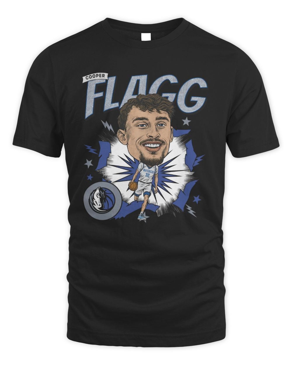 Cooper Flagg Dallas Mavericks Caricature Tee Shirt