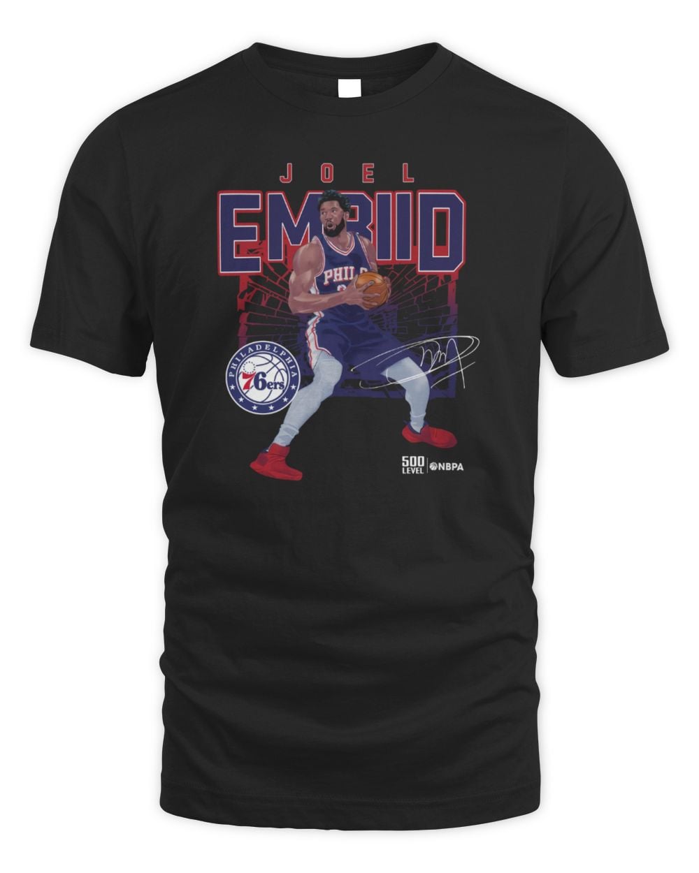 Joel Embiid Philadelphia 76ers Shattered Tee Shirt