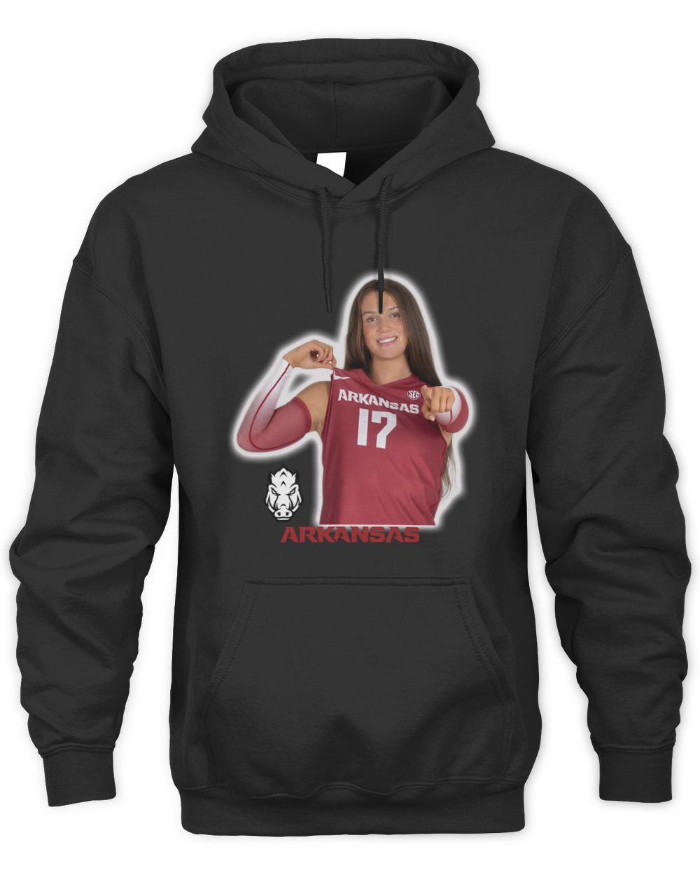 Skylar Ellison Arkansas Black Portrait Hoodie Sweatshirt
