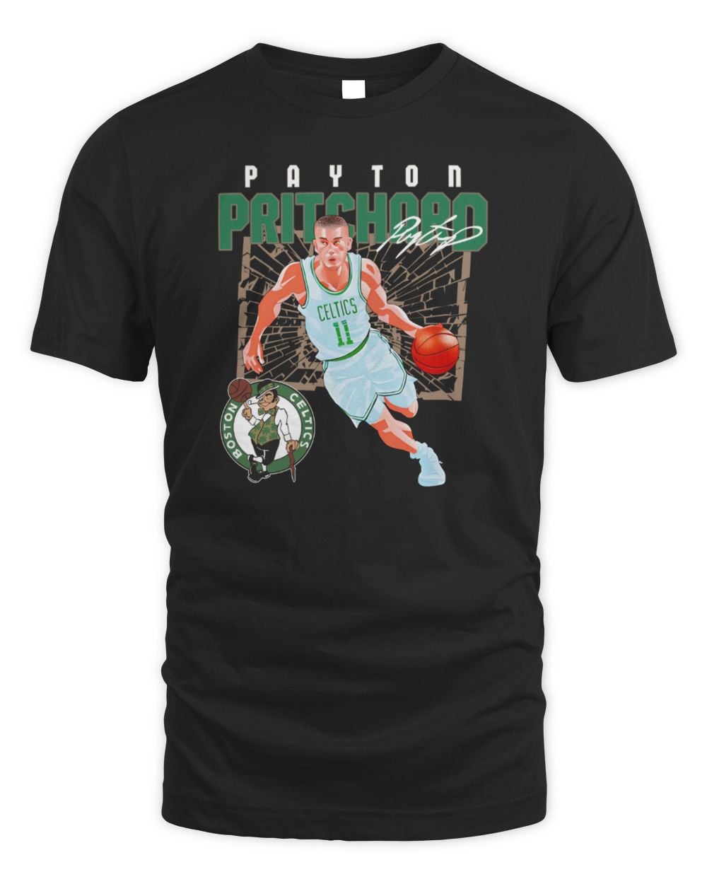 Payton Pritchard Boston Celtics Shattered Tee Shirt