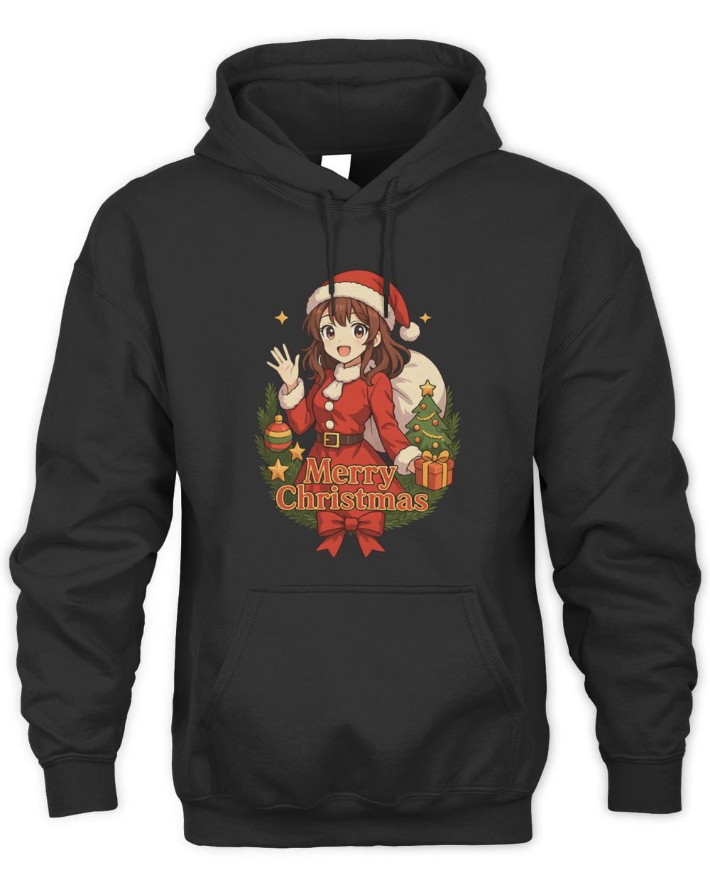 Spoofytees Anime Christmas Black Hoodie