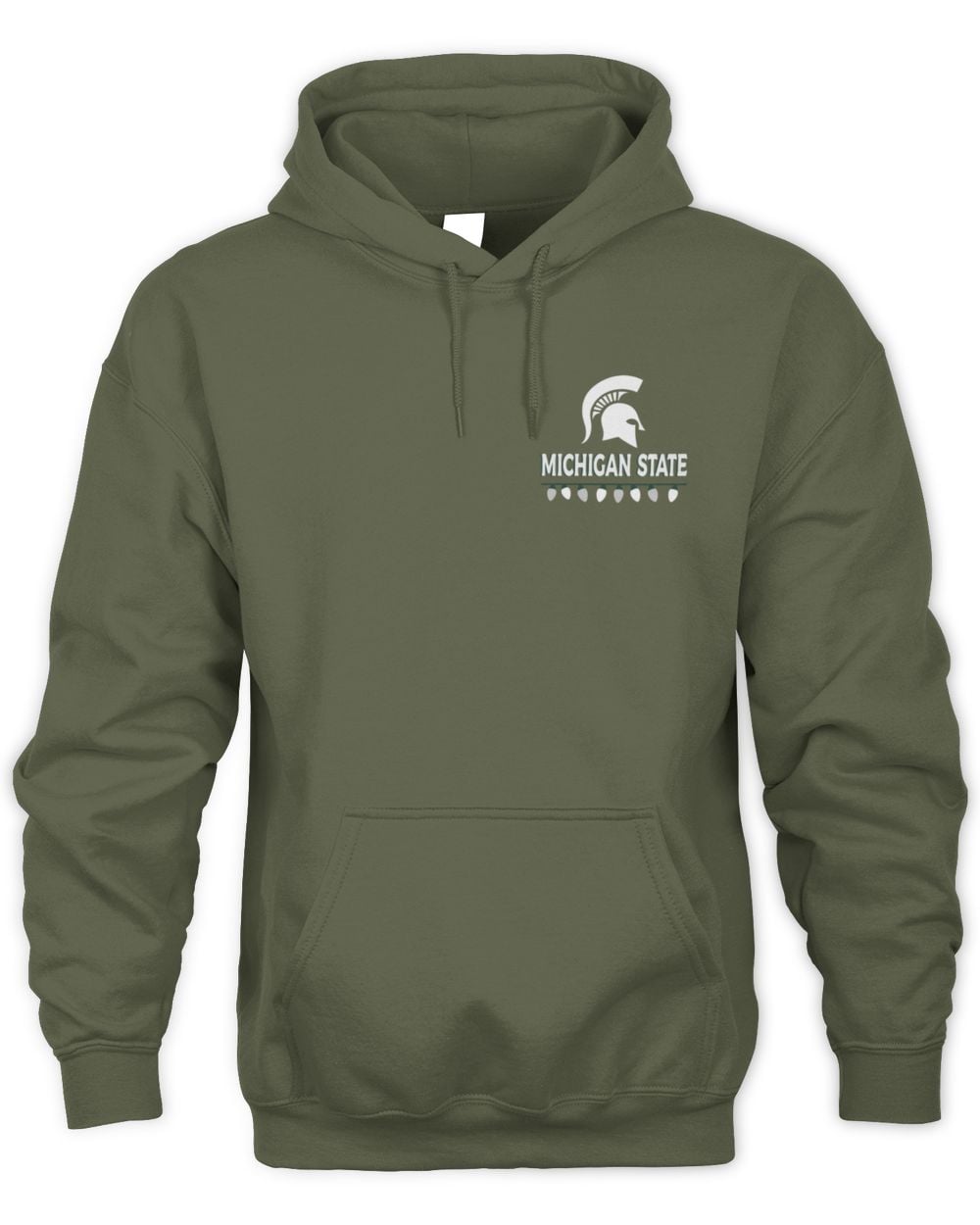 Men's Michigan State Spartans Merry Christmas Tree Hoodie Sweatshirt