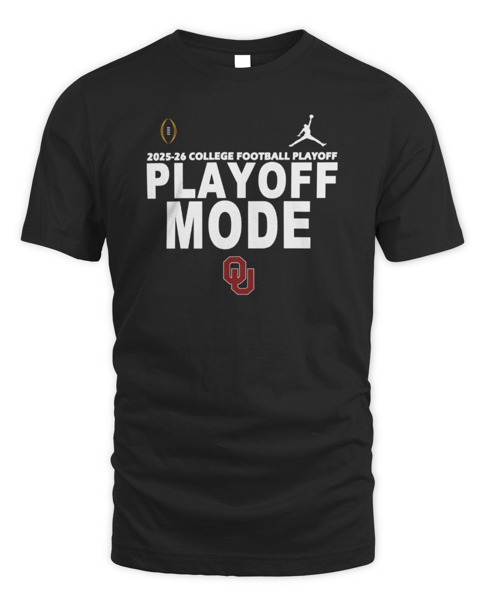 Oklahoma Sooners Black 2025 CFP Playoff Mode Short Sleeve T Shirt