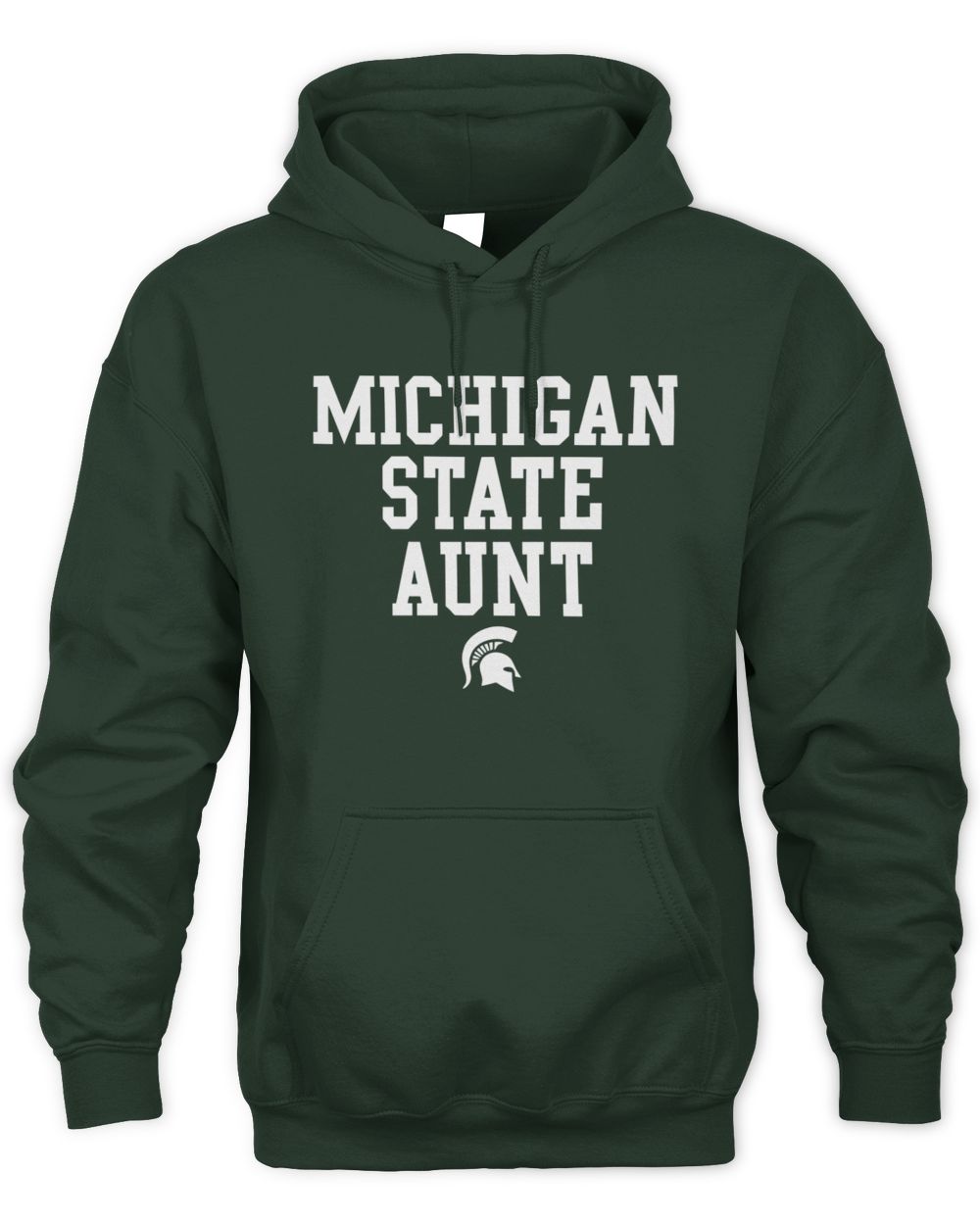 Michigan State Spartans Basic Block Aunt Green Hoodie