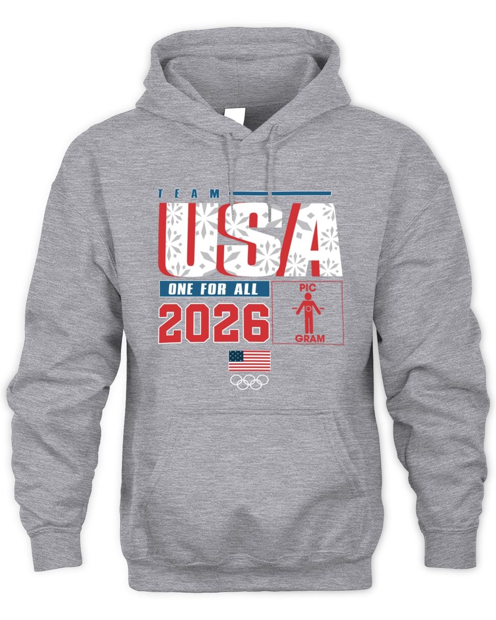 Team USA 2026 Winter Olympics Pic-O-Gram Hoodie Sweatshirt Gray