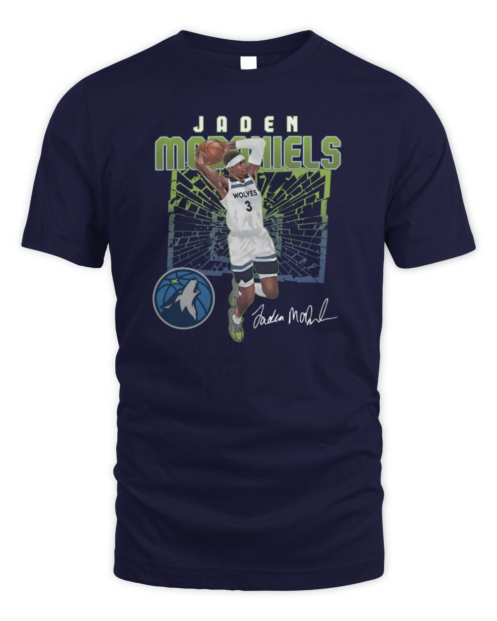 Jaden McDaniels Minnesota Timberwolves Shattered Tee Shirt